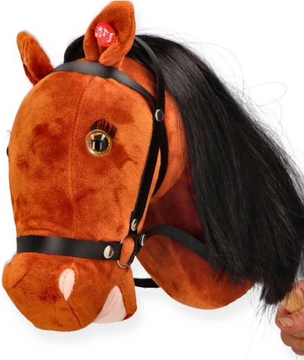 Cheval en peluche sur bâton Fanta premium