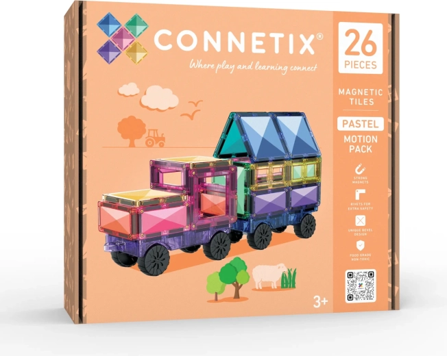 Set pastel Connetix avec pièces mobiles, 26 pièces