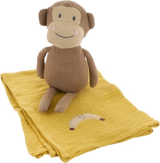 Jabadabado coffret cadeau singe avec couverture en mousseline