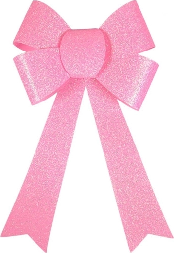 Grand nœud à paillettes rose