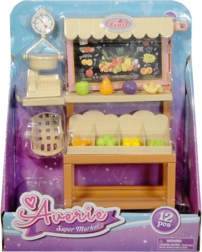 Stand de légumes et de fruits pour poupées