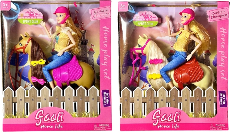 Ensemble poupée avec cheval et accessoires - 1 pièce