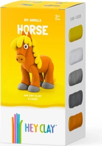 Pâte à modeler HEY CLAY – animaux, set de 18 pots