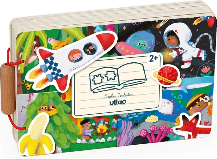 Livre en bois Vilac avec puzzle – aventure