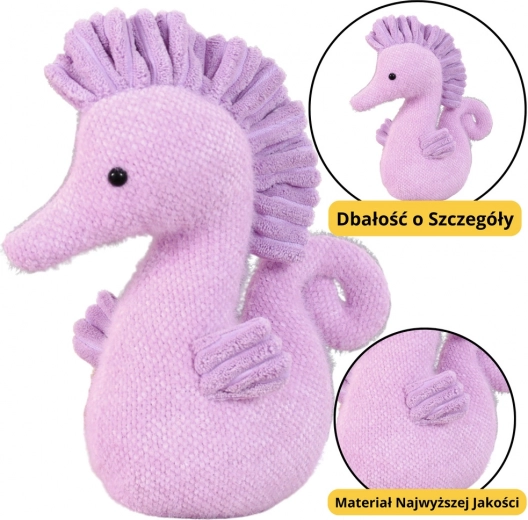 Peluche Hippocampe violet 25 cm