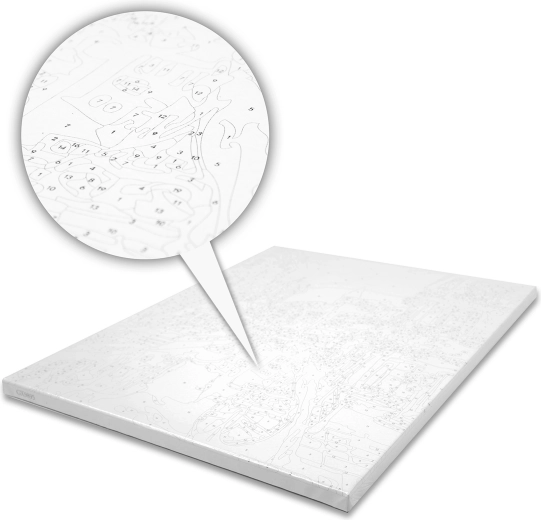 Toile préimprimée et numérotée pour une peinture sans souci