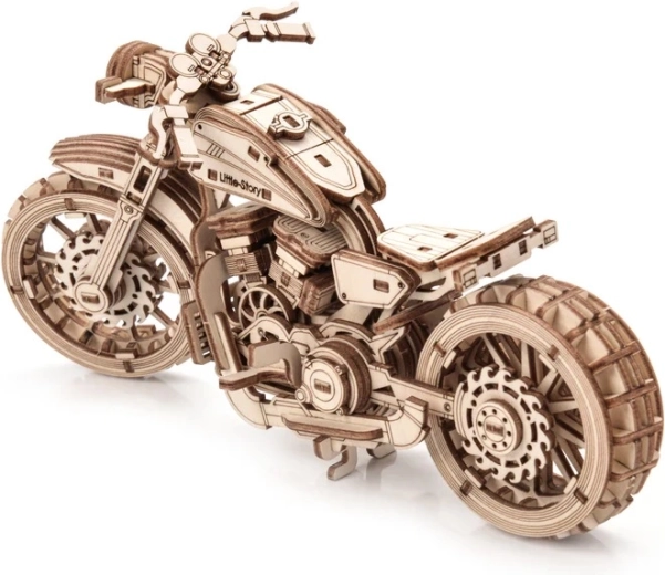 Modèle détaillé de moto en bois