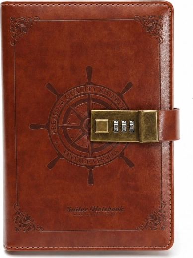 Couverture stylée en cuir écoresponsable avec relief de gouvernail
