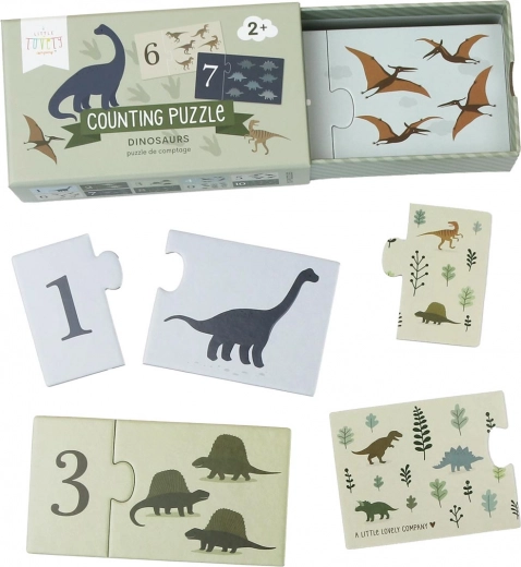 Puzzle d’association pour apprendre à compter – licornes – Dinosaures