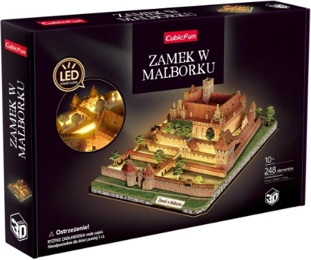 Puzzle 3D CubicFun château de Malbork avec éclairage LED - 1 pièce