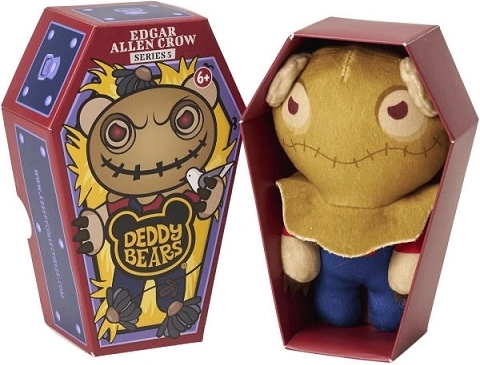 Peluche Deddy Bears Edgar Allen Crow dans son cercueil