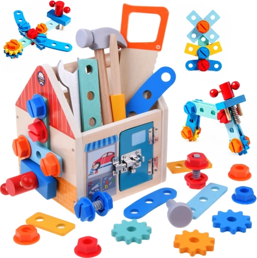 Maison en bois – kit de petit bricoleur avec outils et vis