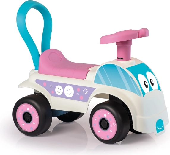 Trottinette voiture pour enfants blanc‑rose