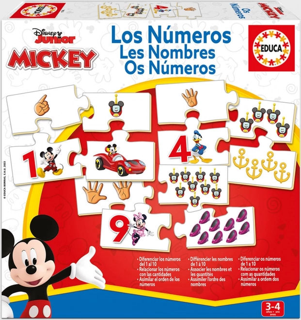 Puzzle Educa Mickey et ses amis – compter 10×4 pièces