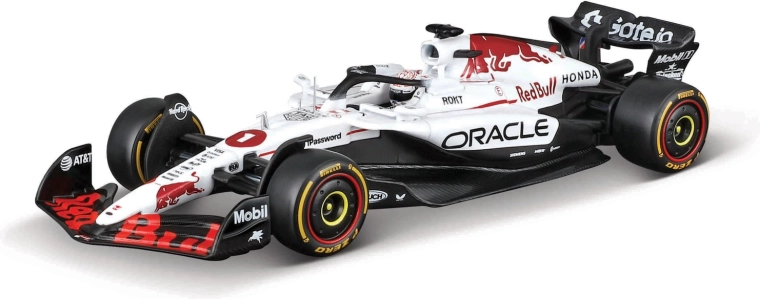 Modèle F1 Bburago Oracle Red Bull Racing RB21 2025 Max Verstappen 1:18 avec casque