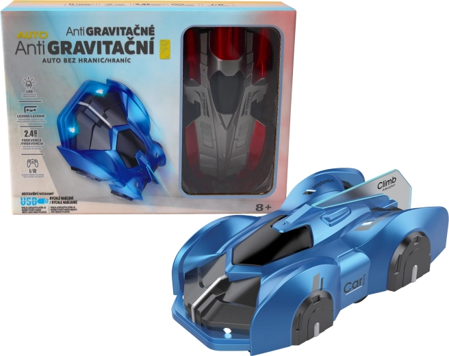 Voiture R/C antigravité pour murs et plafond avec lumières LED