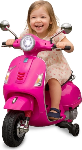 Porteur électrique pour enfants Vespa GTS 125 rose