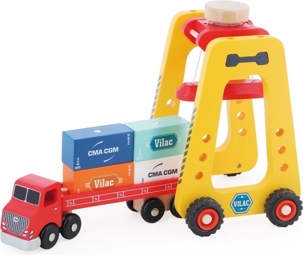 Camion et 4 conteneurs magnétiques dans la boîte