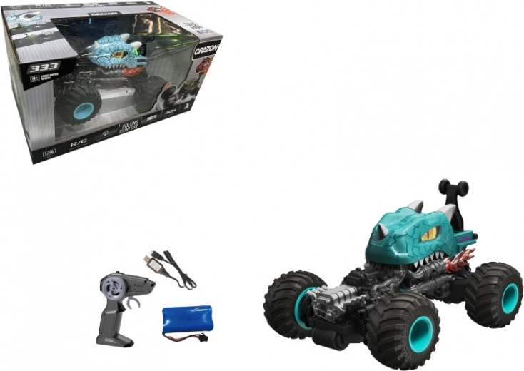 Voiture cascadeuse RC bleue transformation