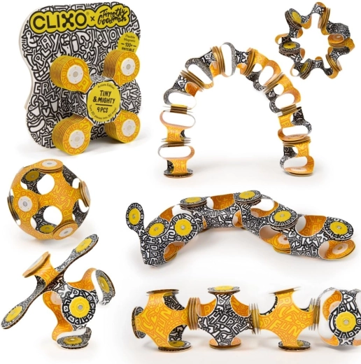 CLIXO Tiny & Mighty Artist Edition Timothy Goodman – kit de construction magnétique – 9 pièces