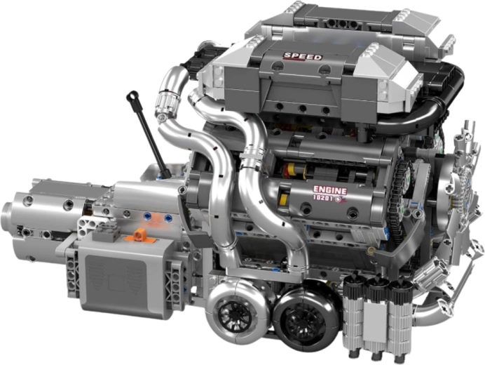 Moteur V8 réaliste avec boîte de vitesses