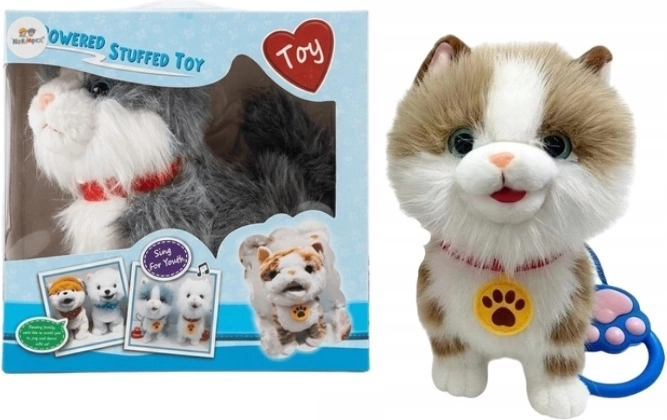 Chaton interactif en peluche avec laisse