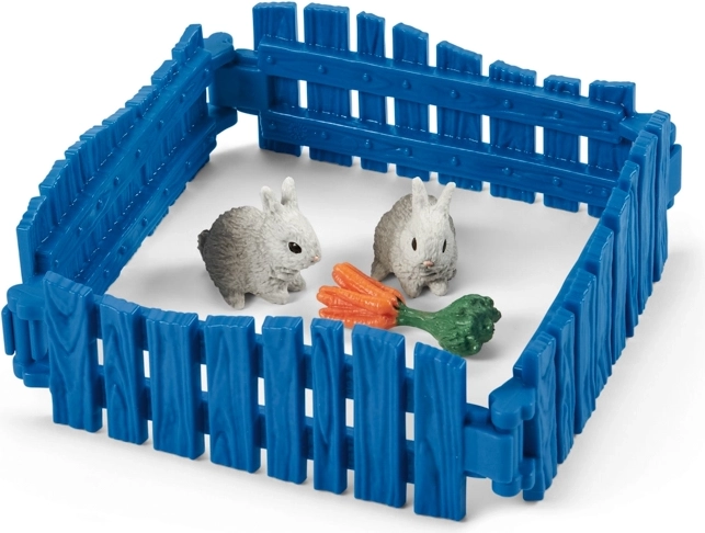Enclos pour lapins et accessoires de nourrissage