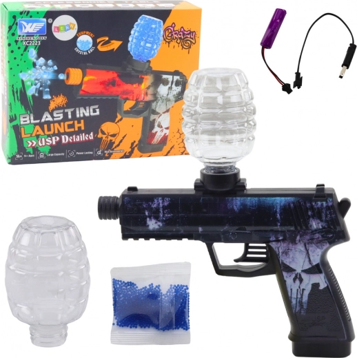 Pistolet à gel automatique USP avec motif tête de mort