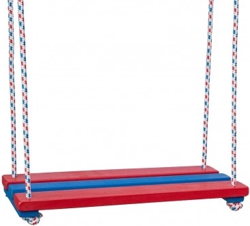 Balançoire en bois colorée – planche à bascule 46 × 20 cm, capacité 80 kg