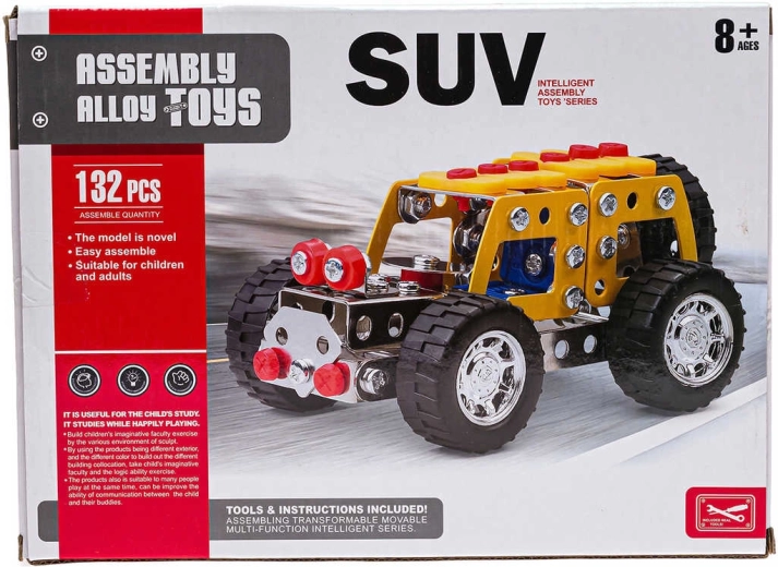 Kit de construction en métal type mécano voiture SUV 132 pièces avec outils