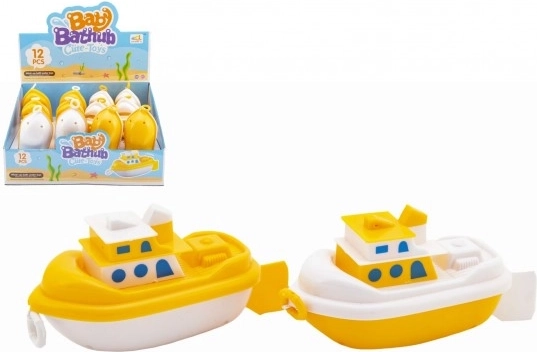 Bateau à remontoir en plastique pour le bain 15 cm