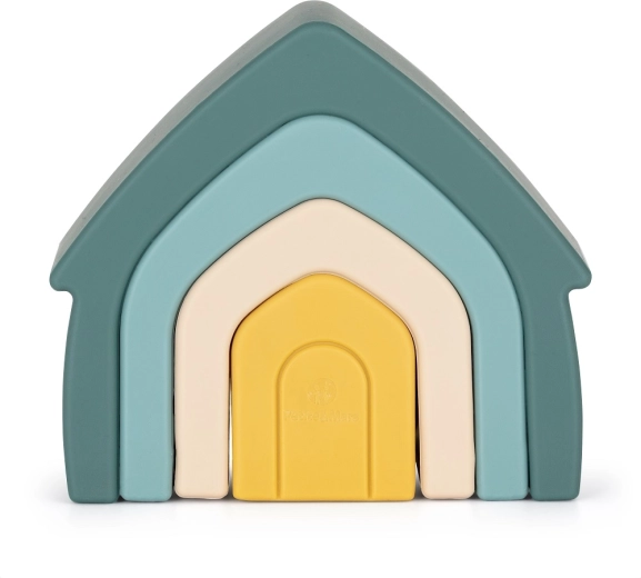 Petite&Mars jouet empilable en silicone House misty green