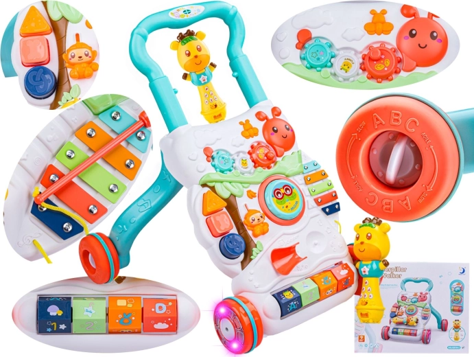 Trotteur éducatif et chariot de marche avec musique