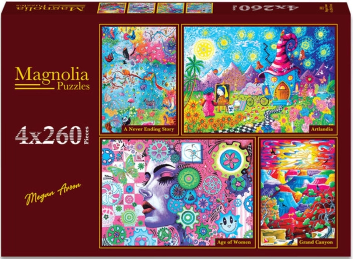Puzzle Magnolia Histoire infinie – Monde artistique, Force des femmes et Grand Canyon (4×260 pièces)