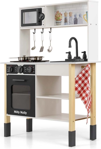 Cuisine en bois pour enfants Milly Mally Astrid black
