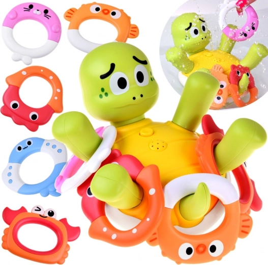 Tortue de bain interactive avec fontaine d’eau