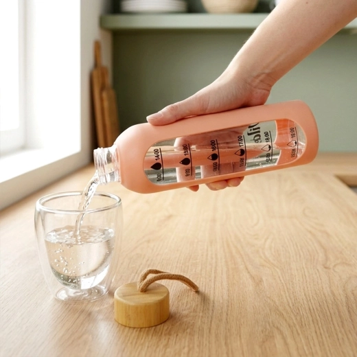 Verre borosilicate et bouchon en bambou