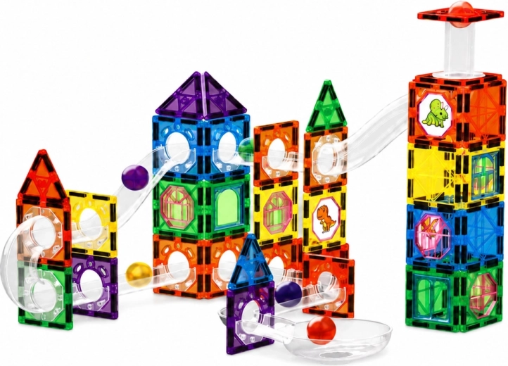 Circuit de billes avec tunnels transparents