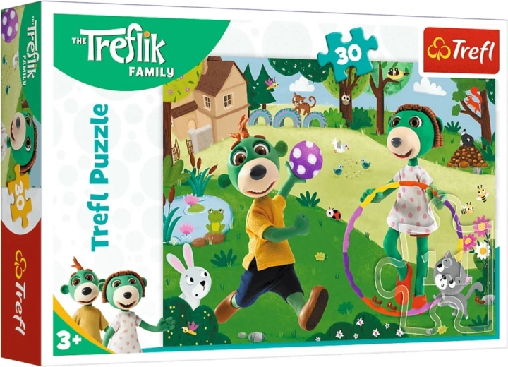 Puzzle 30 pièces – La famille Treflik : Journée active
