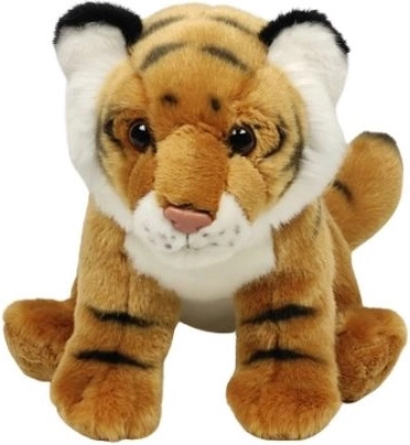 Tigre en peluche assis marron 25 cm