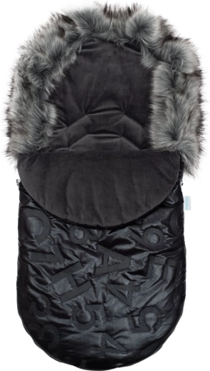 New Baby chancelière d’hiver de luxe avec fourrure noire