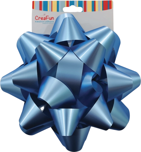 Nœud cadeau bleu 20 cm