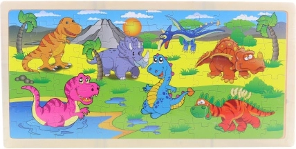 Puzzle en bois dinosaures 96 pièces