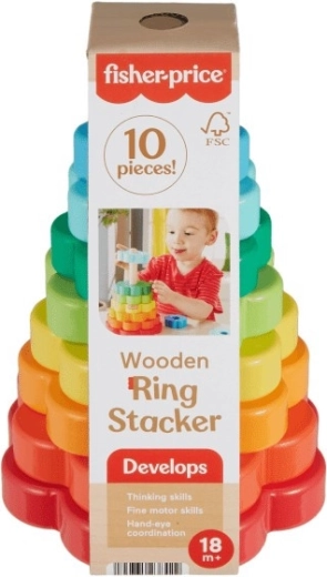 Pyramide en bois Fisher-Price Formes florales
