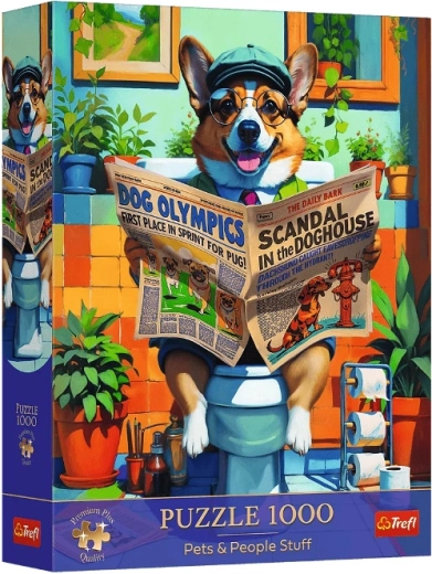 Puzzle 1000 Premium Plus – corgi aux toilettes