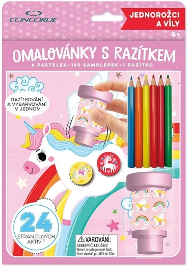 Coloriages avec tampon CONCORDE licornes et fées