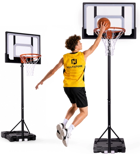 Panier de basket MOVEPRO sur pied réglable avec panneau jusqu’à 210 cm