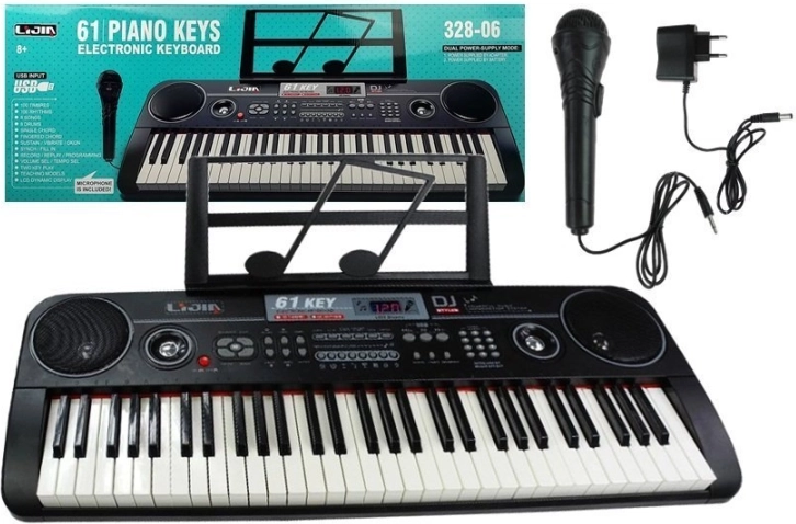 Clavier électronique 61 touches avec microphone et alimentation