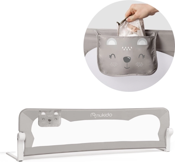 Barrière de lit pour enfant 150 × 42 × 35 cm Nukido gris