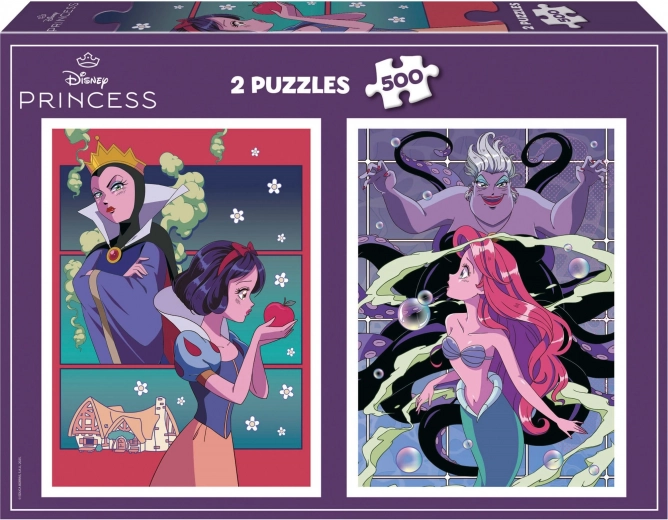 Educa Puzzle Disney Méchants et Princesses 2x500 pièces